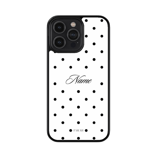 white & black polka dot case (custom)